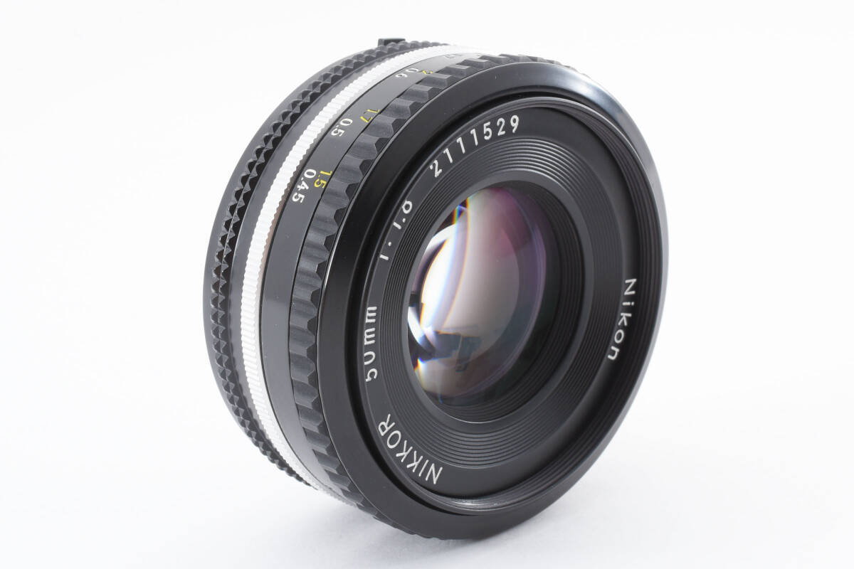 【完動美品】人気の単焦点 ニコン Nikon Ai-S 50mm f1.8 パンケーキレンズ #2111529の画像3
