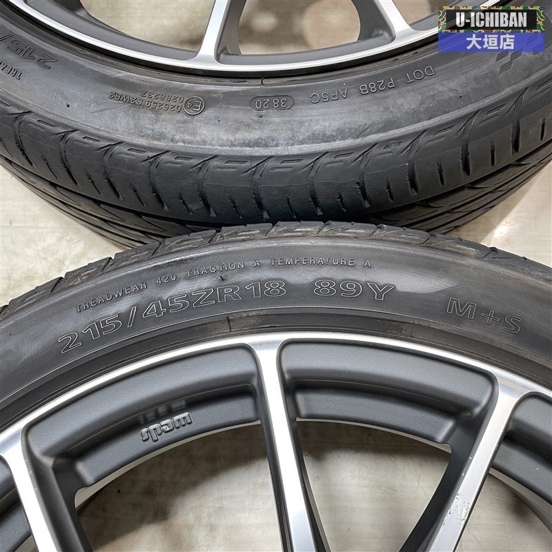 アクセラ MAZDA3 RP1～5 ステップワゴン 等 レオニス ナヴィア02 7-18+53 5H114.3 デリンテ DH2 215/45R18 18インチ 4本セット 002Rの画像8