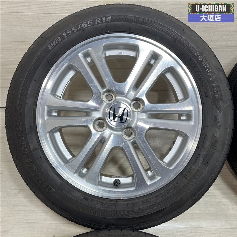 N-BOX N-ONE N-WGN 等 ホンダ N-BOX 4.5-14+40 4H100 ブリヂストン ネクストリー 155/65R14 14インチ 4本セット 002Rの画像2