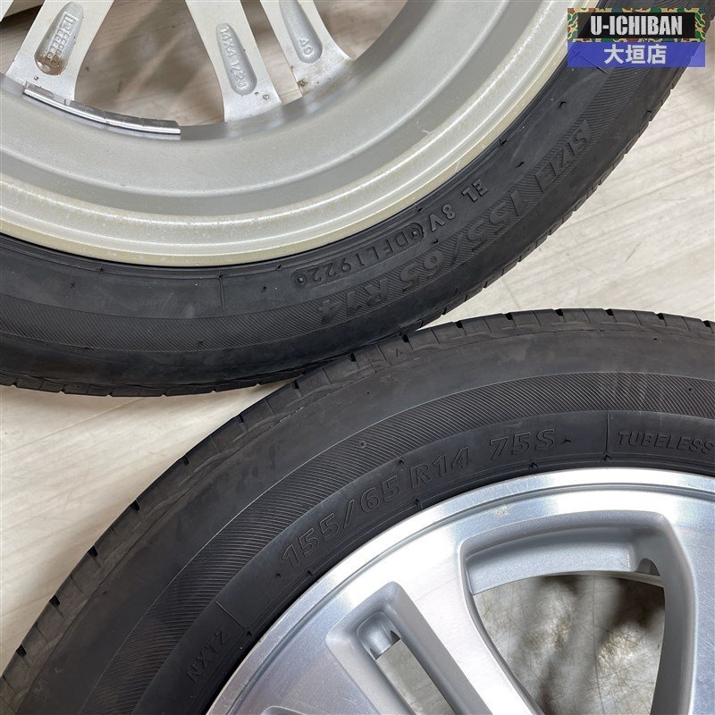 N-BOX N-ONE N-WGN 等 ホンダ N-BOX 4.5-14+40 4H100 ブリヂストン ネクストリー 155/65R14 14インチ 4本セット 002Rの画像8