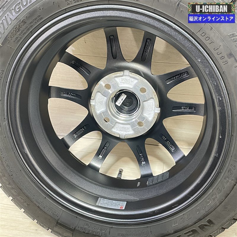 軽 スペーシア N-BOX タント ワゴンＲ 等 S-HOLD S5 4.5-14+45 4H100 NEXEN WIN GUARDICE2 155/65R14 14インチ スタッドレス 4本セット 009_画像6