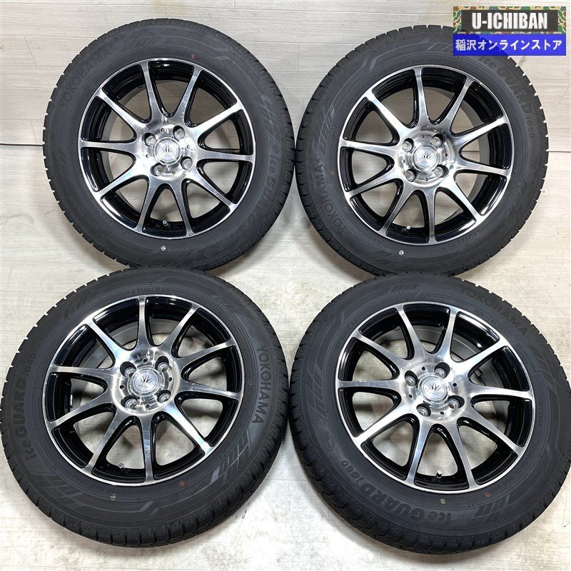 K10 アクア ヤリス 等 LOXARNY SPORT 6-15+43 4H100 2021年製 ヨコハマ IG60 175/65R15 15インチ スタッドレス 4本セット 009の画像1