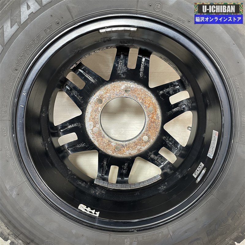 ハイエース 等 RT-6 6-15+33 6H139.7 2021年製 ブリヂストン VL-1 195/80R15 107/105 15インチ スタッドレス 4本セット 009kの画像6