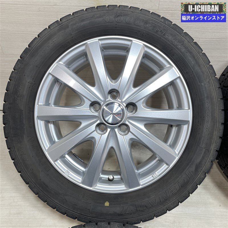 溝あり! 170系シエンタ 等 ravrion 6-15+43 5H100 グッドイヤー アイスナビ7 185/60R15 2021年製 15インチ スタッドレス 4本セット 009_画像2