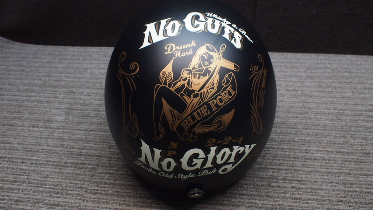 ▲こ 4-79 RIDEZ KNUCKLE HEAD ジェットヘルメット No Guts No Glory 57-60 バイク ヘルメット マットブラックの画像1