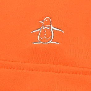 【オレンジ L】 マンシング メンズ 長袖ポロシャツ MGMWJB08 保温 裏起毛 ストレッチ ハーフジップカットソー ハーフジップ長袖シャツ_画像2