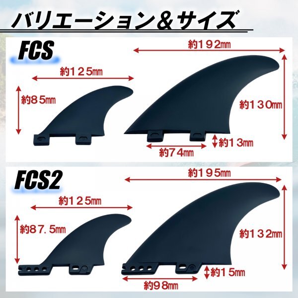 サーフ ボード フィン ツイン スタビライザー ミッドレングス 汎用 サーフィン ショートボード 3枚 セット FCSⅡの画像5