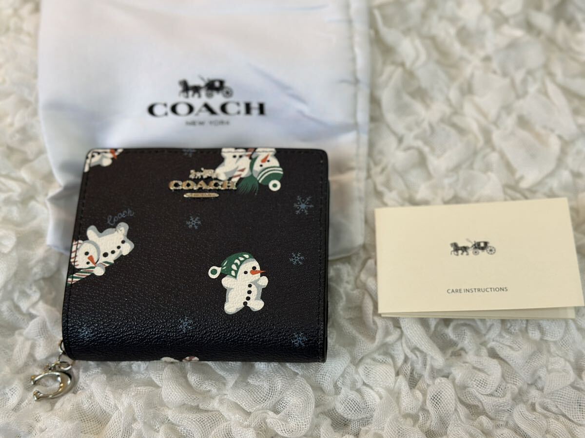 COACH コーチ 二つ折り財布 ミニ財布 雪だるま 柄 C6941 新品 176の画像1