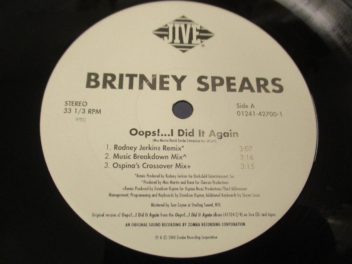 12インチ『Britney Spears / Oops!...I Did It Again』 ブリトニー・スピアーズ  (Z18) の画像3
