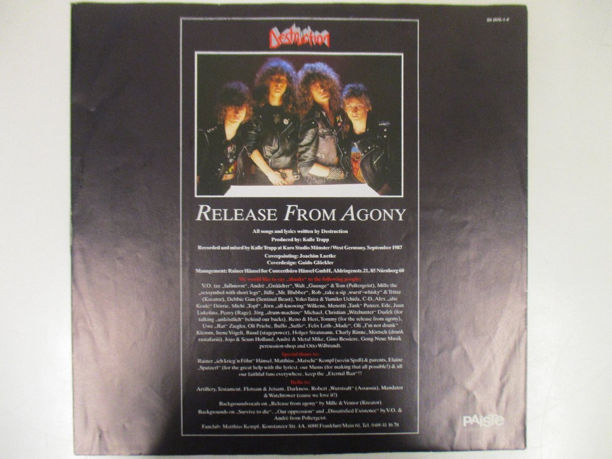 Destruction / Release From Agony *Thrash Germany盤 (RP 3)_画像5