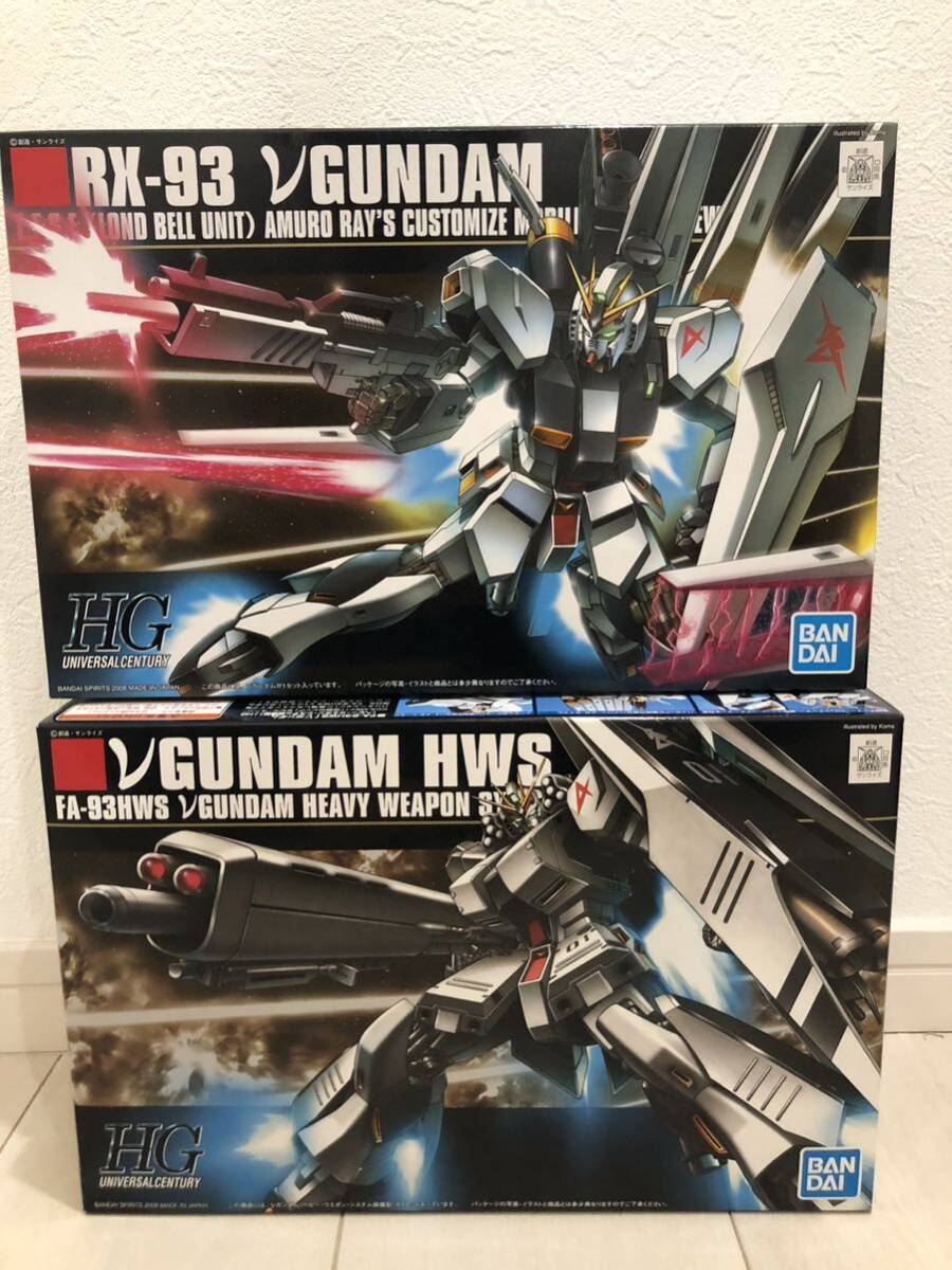 新品未開封！HGUC 1/144 νガンダム(ヘビー・ウエポン・システム装備型)HWS RX-93 νガンダム ニューガンダム 検索mg rg hi-ν_画像1