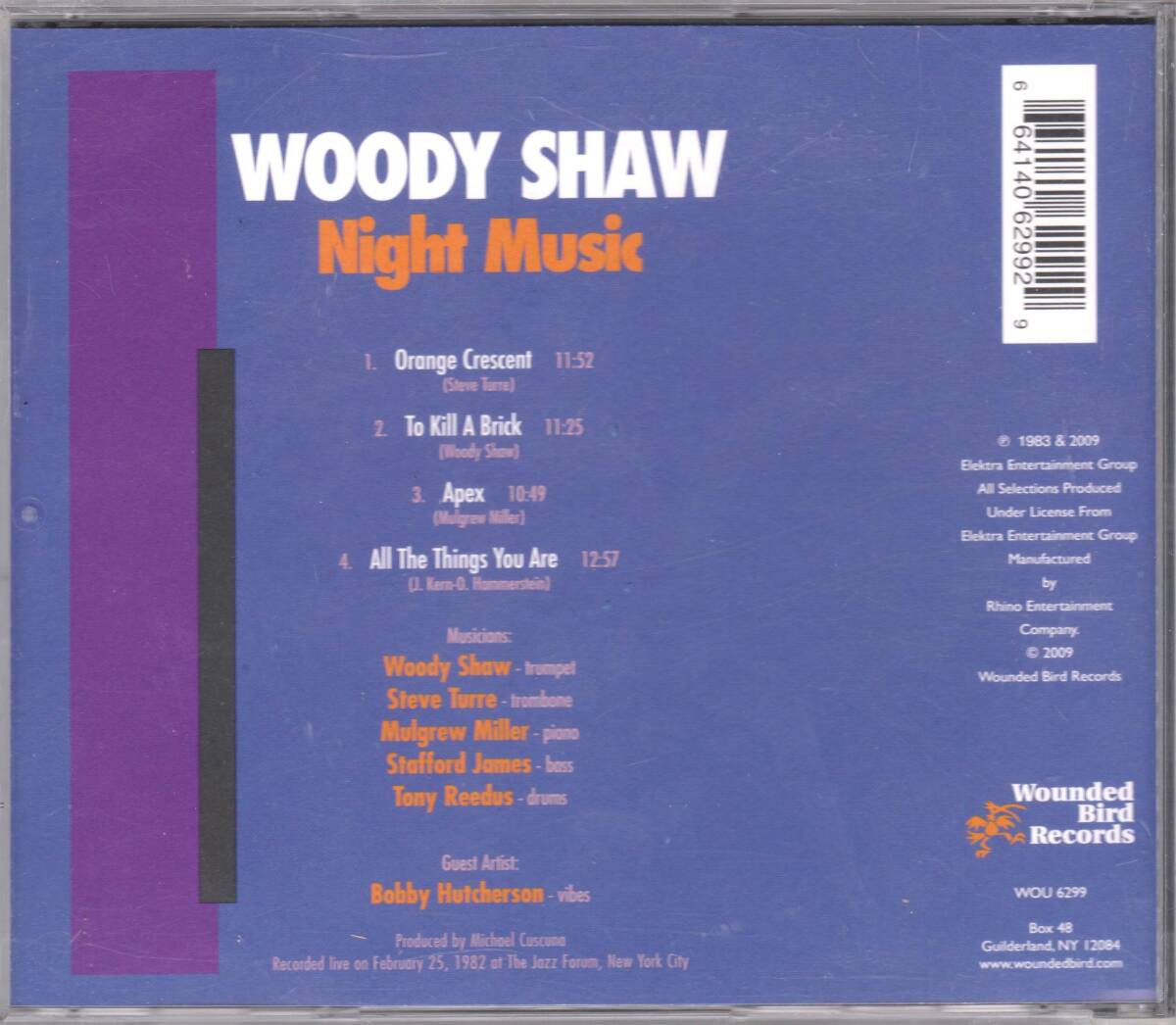 ☆WOODY SHAW(ウッディ・ショウ)/Night Music◆83年発表のBobby Hutcherson参加の超大名盤◇世界初CD化＆激レア・廃盤◇３枚で送料無料！★_画像2