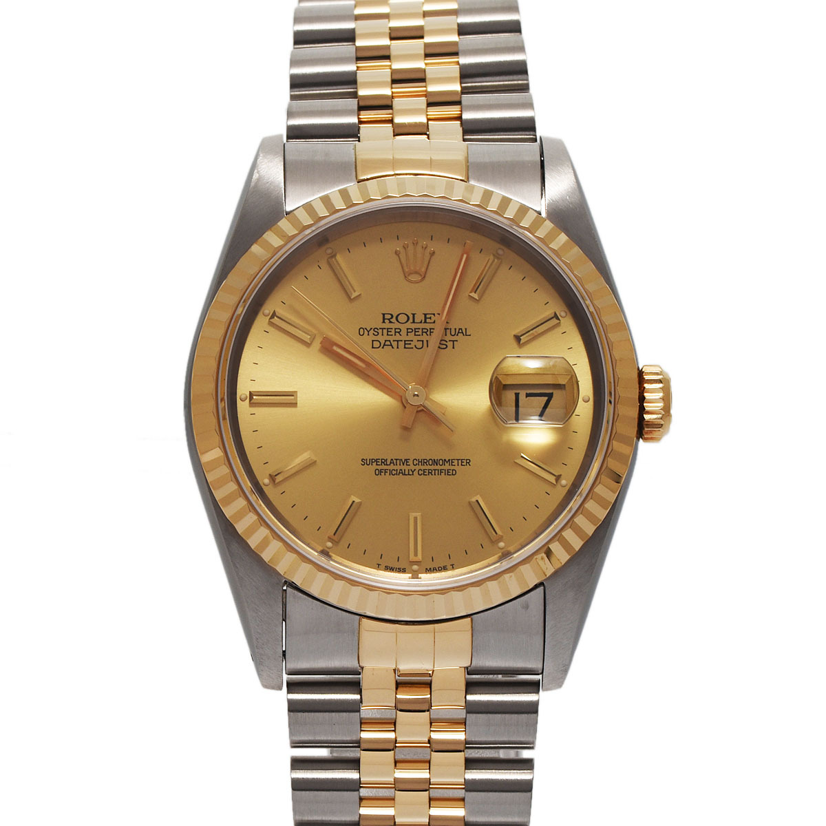 ROLEX ロレックス デイトジャスト 16233 メンズ YG/SS 腕時計 自動巻き ゴールド文字盤 Aランク 中古 銀蔵_画像1
