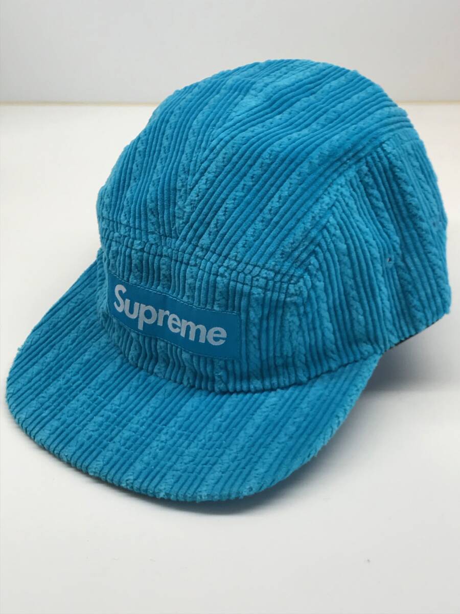 新品 SS19 シュプリーム SUPREME ロープ コーデュロイ キャンプ キャップ 青 ブルーの画像2