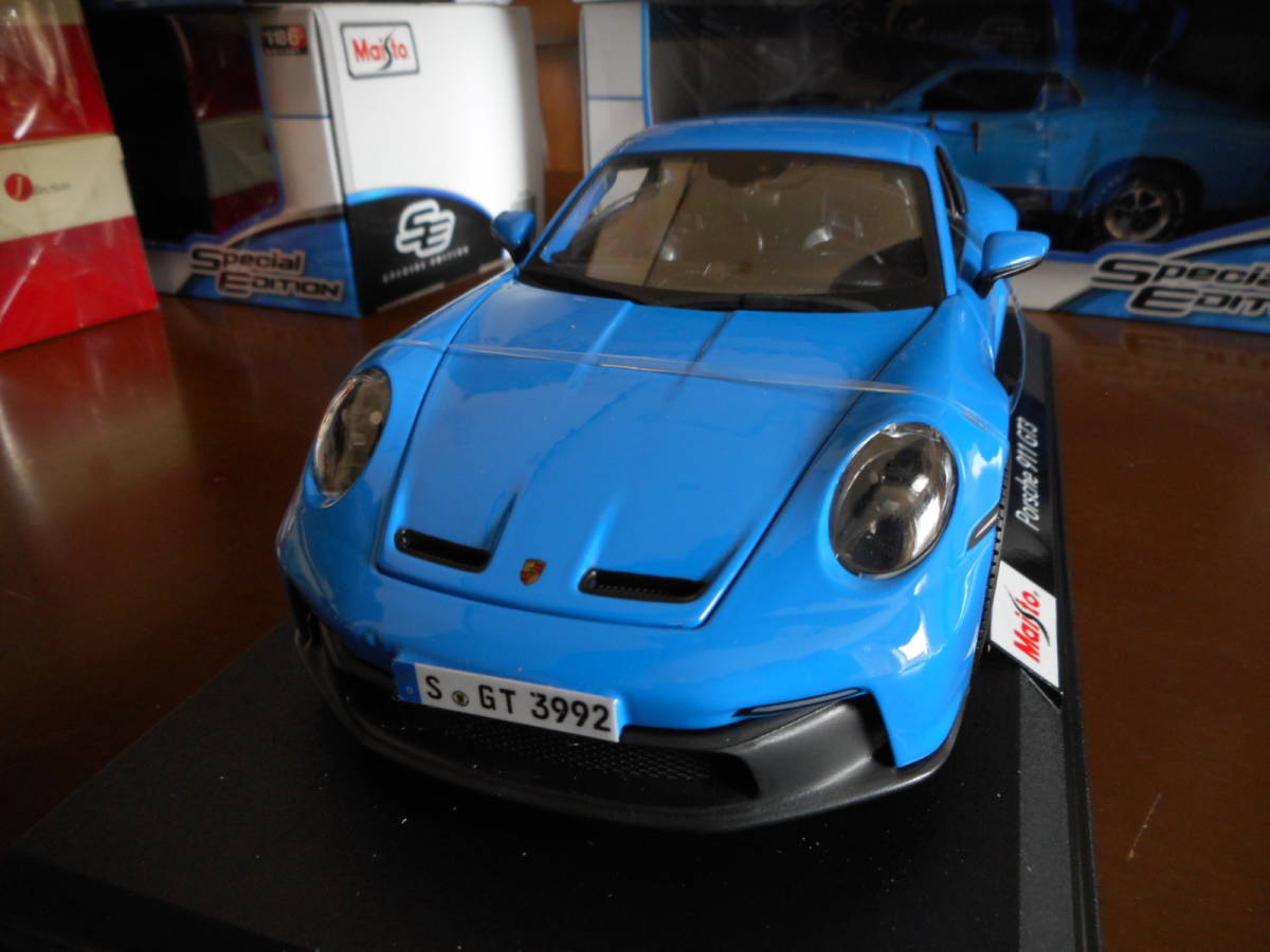 ★★1/18 Maisto マイスト ポルシェ 911 ブルー 2021 4.0 Porsche 911 GT3 992 Blue★★_画像1