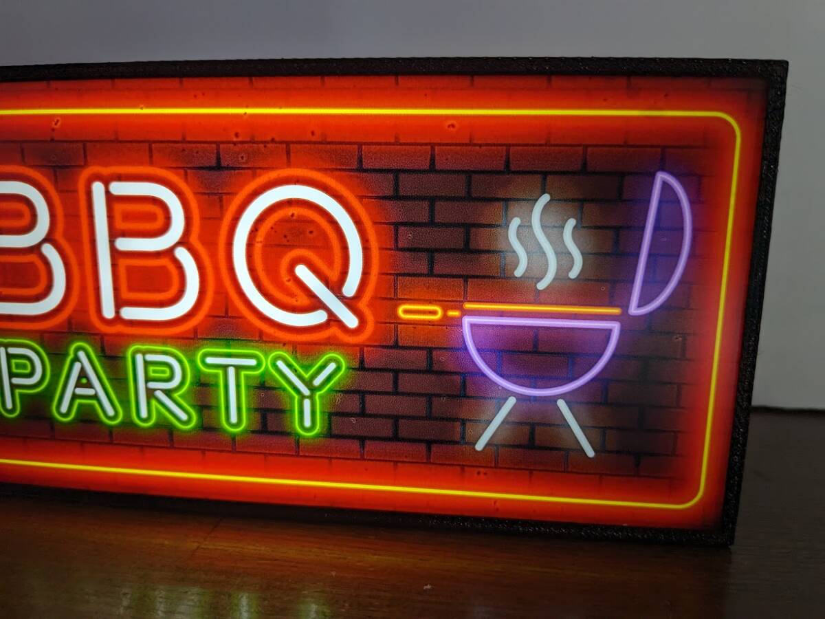 【電池式】アウトドア キャンプ サイト BBQ バーベキュー 焼肉 宴会 目印 サイン 看板 置物 雑貨 コンパクト 電飾看板 ライトBOX 電飾看板_画像4