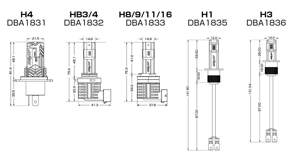 ヴェロフ BELLOF LEDヘッドライトバルブ H3 12V 24V共通 ベロフ ＬＥＤバルブ プレシャス・レイ R 6000K 1800lm 車検対応の画像3