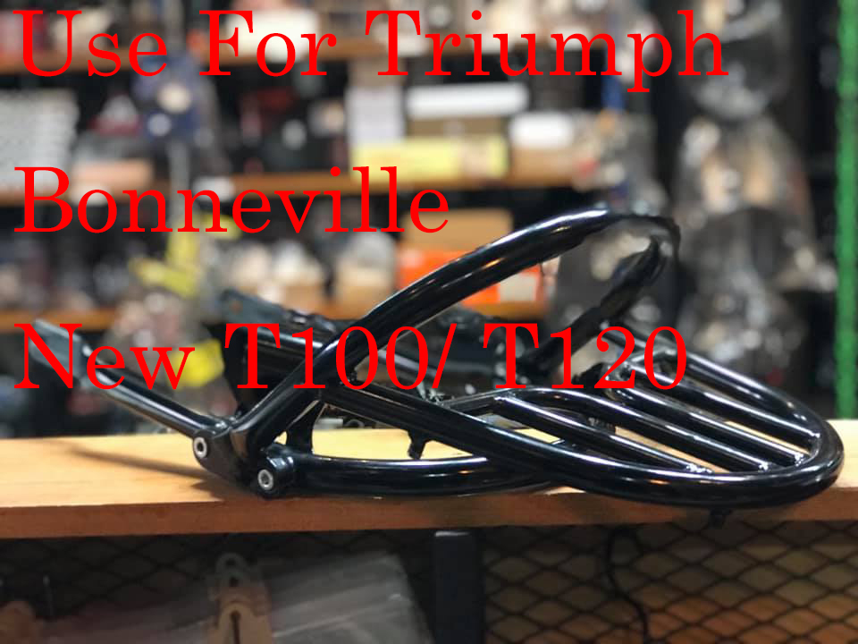 Triumph トライアンフ ボンネビル 新型T100 / T120 リアキャリア グラブバー セパレート 黒:パウダーコート（クロムメッキ 同時掲載中)_画像5
