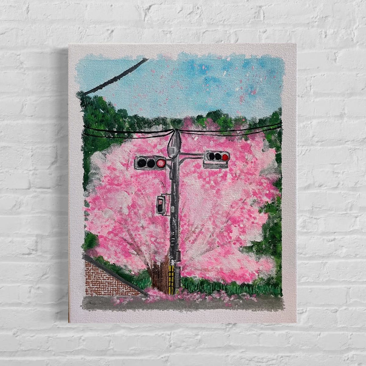 【桜】絵画/原画/絵/アート/art/アート作品/作品/キャンバスアート/キャンバス/インテリア雑貨/シンプル/アクリル画/景色