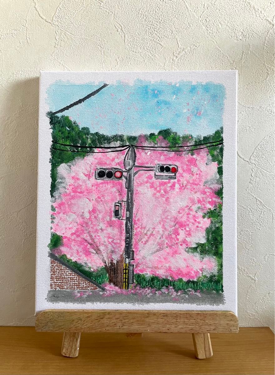 【桜】絵画/原画/絵/アート/art/アート作品/作品/キャンバスアート/キャンバス/インテリア雑貨/シンプル/アクリル画/景色