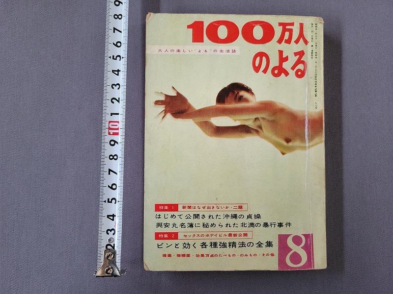 昭和31年8月号　100万人のよる　大人の楽しい`よる`の生活誌　季節風書店　当時物　/Ｂ_画像1