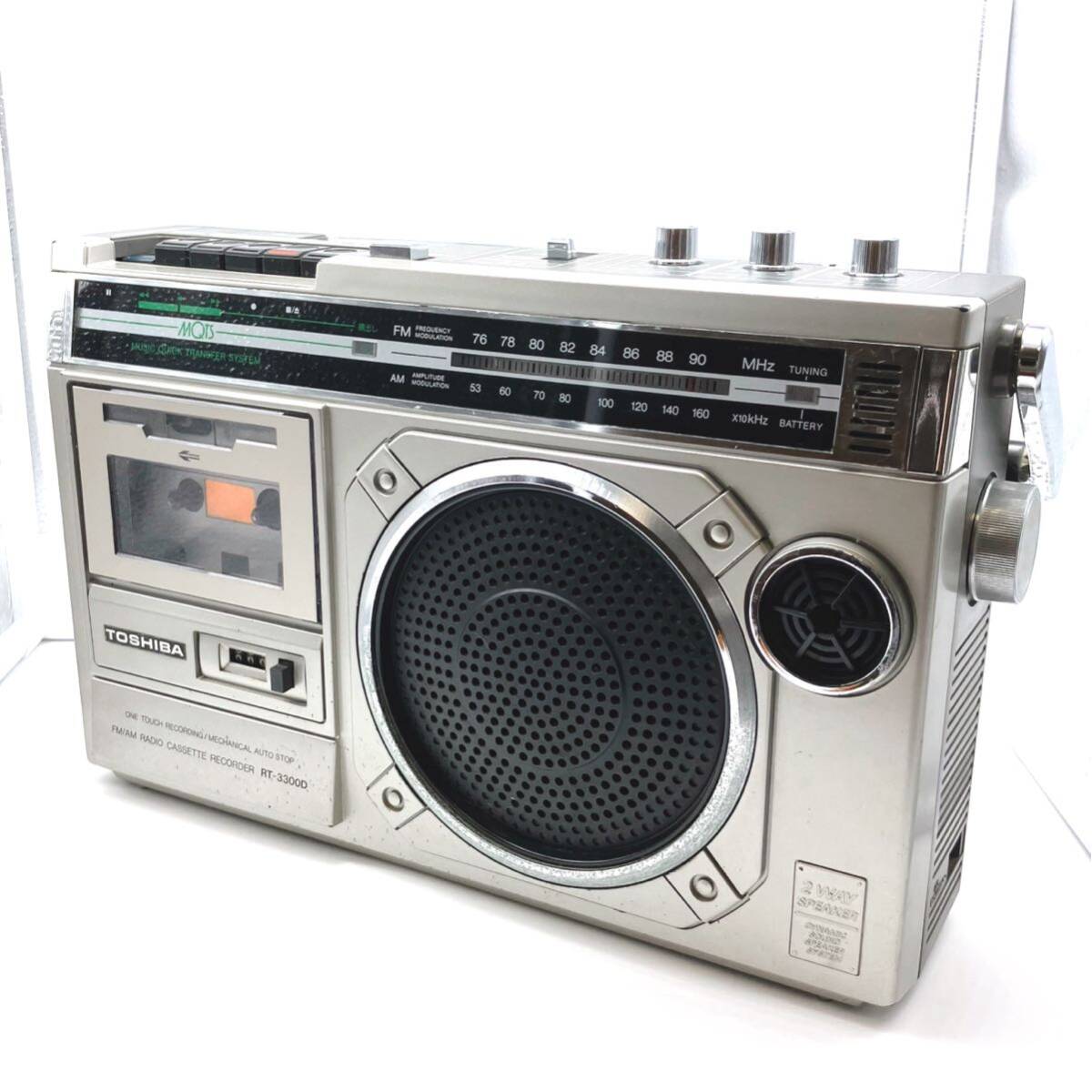TOSHIBA/東芝/FM/AM RADIO CASSETTE RECORDER/ラジオカセットレコーダー/RT-3300D/ラジカセ/中古品/現状品/通電OK/ジャンク/45の画像1