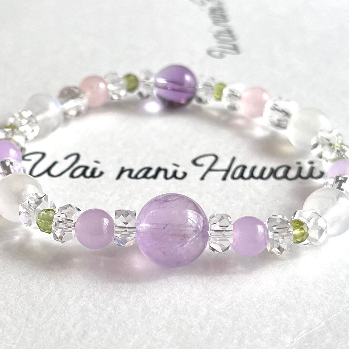 『 Sweet Lavender 花咲く 』ハワイアンパワーストーンブレスレット