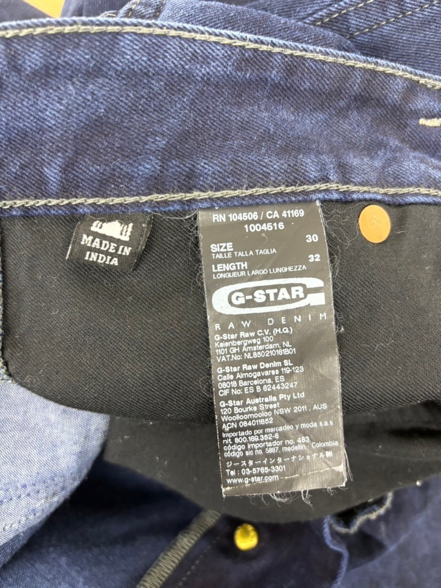 良品 G-STAR RAW ジースターロウ NEW RILEY 3D LOOSE TAPERED 濃紺インディゴ 立体裁断 テーパード デニムパンツ W30 L32 メンズ ジーンズ_画像10