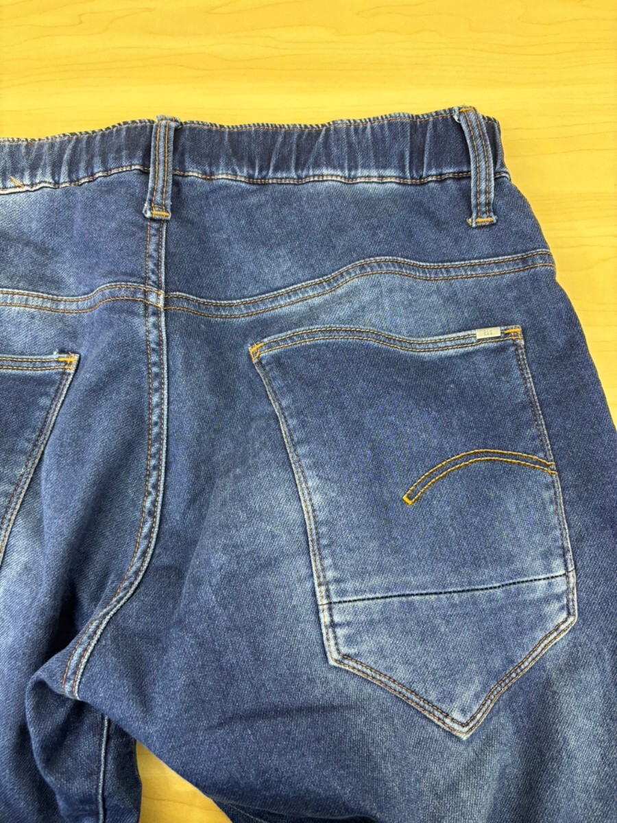 G-STAR RAW ジースターロウ ARC 3D SPORT TAPERED 立体裁断 インディゴ スウェット デニムパンツ 28×32 イージー テーパード ジーンズ _画像6