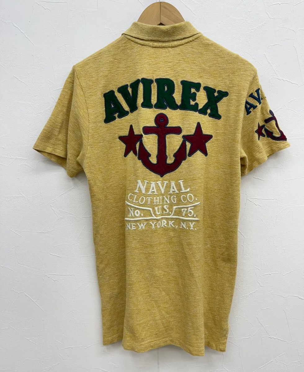 希少 良品 AVIREX アヴィレックス U.S.NAVY 刺繍 ワッペン コットン 半袖 ポロシャツ M メンズ 半袖シャツ 上野商会 綿100% Tシャツ_画像5