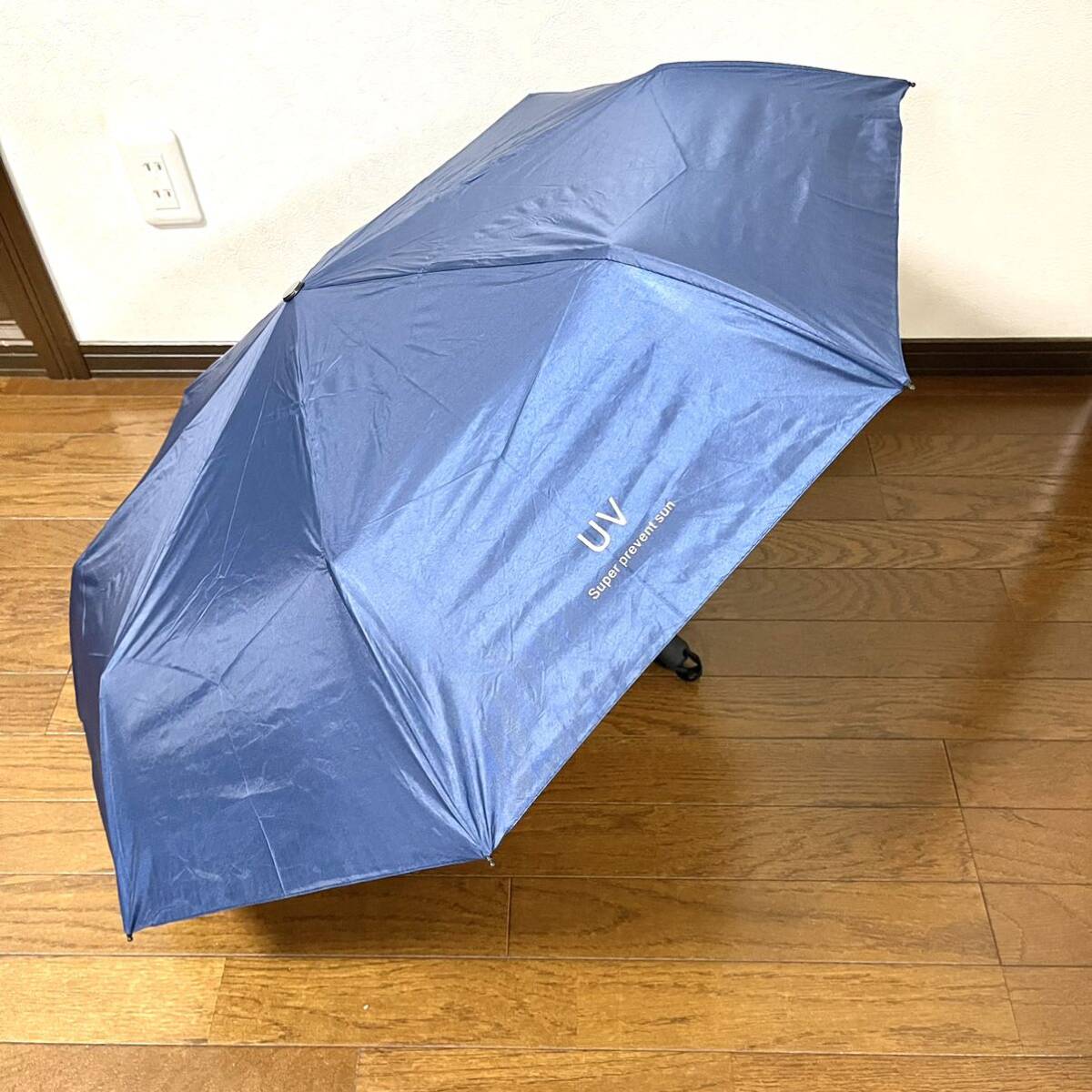 自動開閉傘 晴雨兼用傘 折りたたみ傘 男女兼用 ワンタッチ 遮光 ネイビーの画像7
