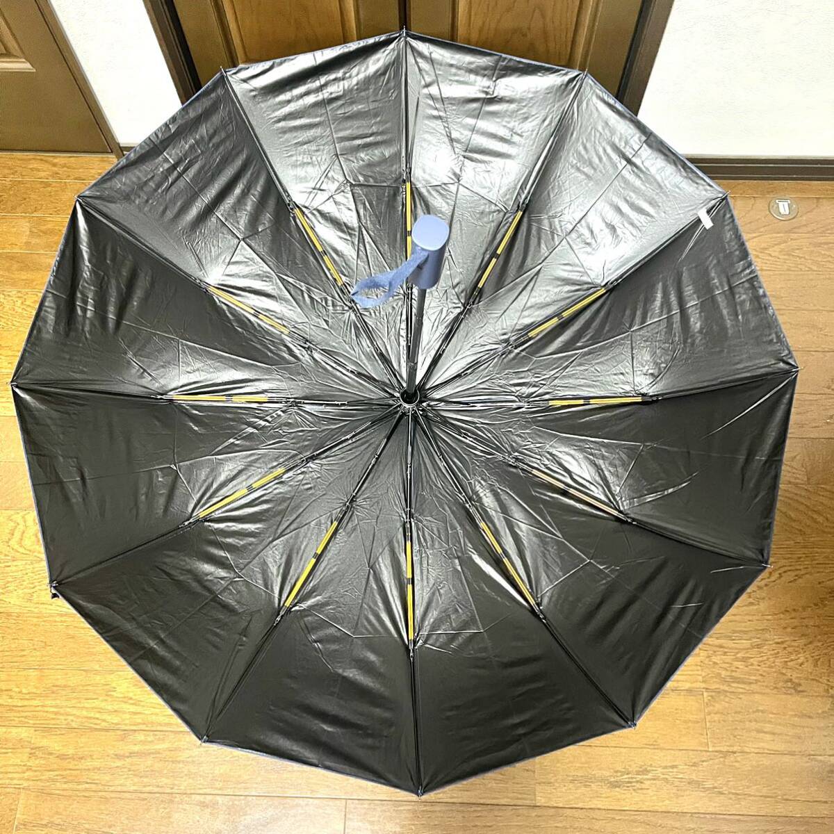 折りたたみ傘 12骨 晴雨兼用 自動開閉 ワンタッチ 遮光 遮熱 撥水 男女兼用 ネイビーの画像10