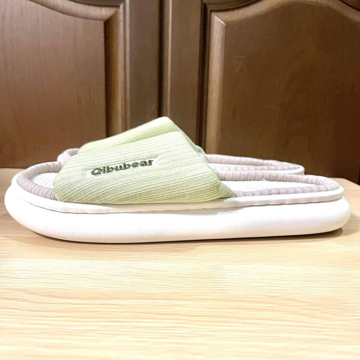  cotton flax thickness bottom linen slippers lady's ...... quiet sound ventilation soft light green 24.0~24.5