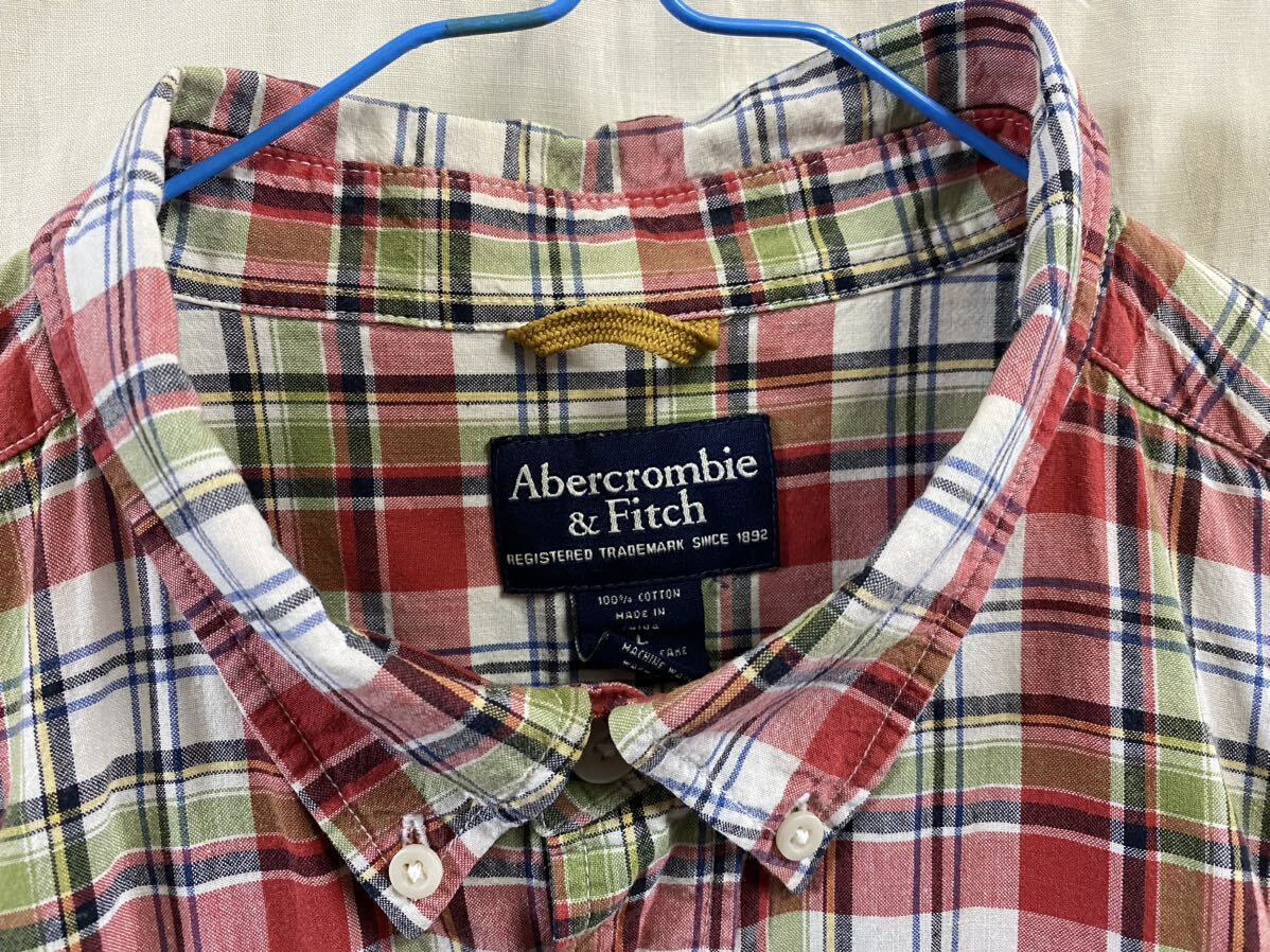 Abercrombie＆Fitch 半袖シャツ チェック 古着 サイズL_画像5