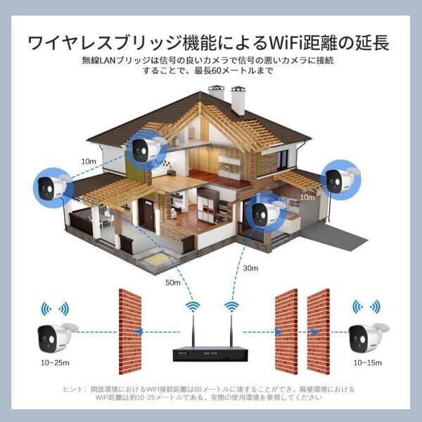 ★30日間保証付き★防犯カメラ6台セット 監視カメラ 屋外 IP66防水 監視カメラ 遠隔監視&動体検知 暗視撮影の画像4