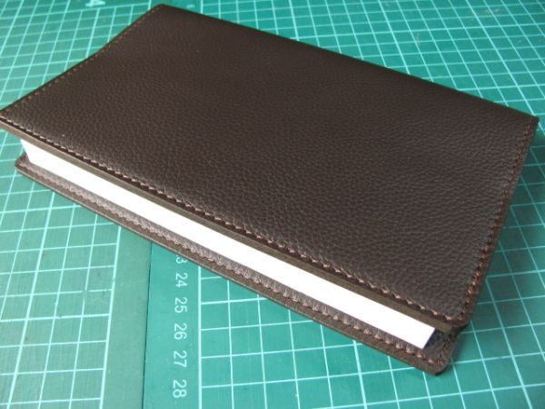 (b75) original leather new book version book cover dark brown ( dense brown ) fine quality cow shrink leather W245