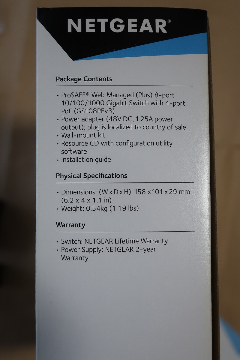 NETGEAR GS108PEv3 ネットギア ８ポートスイッチングハブの画像9
