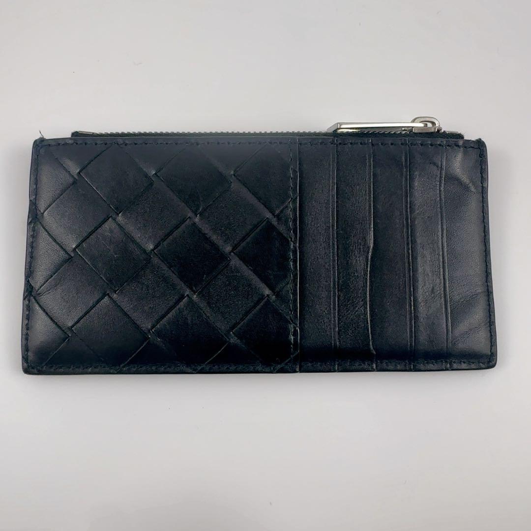 【極美品】BOTTEGA VENETA ボッテガヴェネタ マキシイントレ フラグメントケース 財布 コインケース カードケース ブラック×ブルー メンズ_画像3