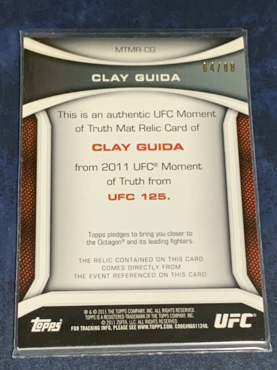 88枚限定 クレイ・グイダ オクタゴンマットカード TOPPS UFC MOMENT OF TRUTH 2011の画像2