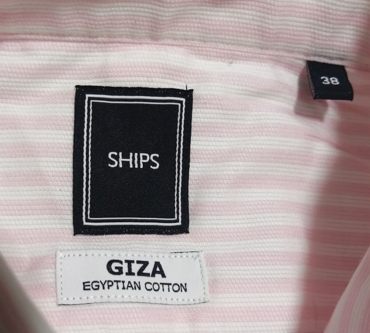 【新品】SHIPS GIZAコットン ストライプ 日本製ドレスシャツ　定価1.3万円