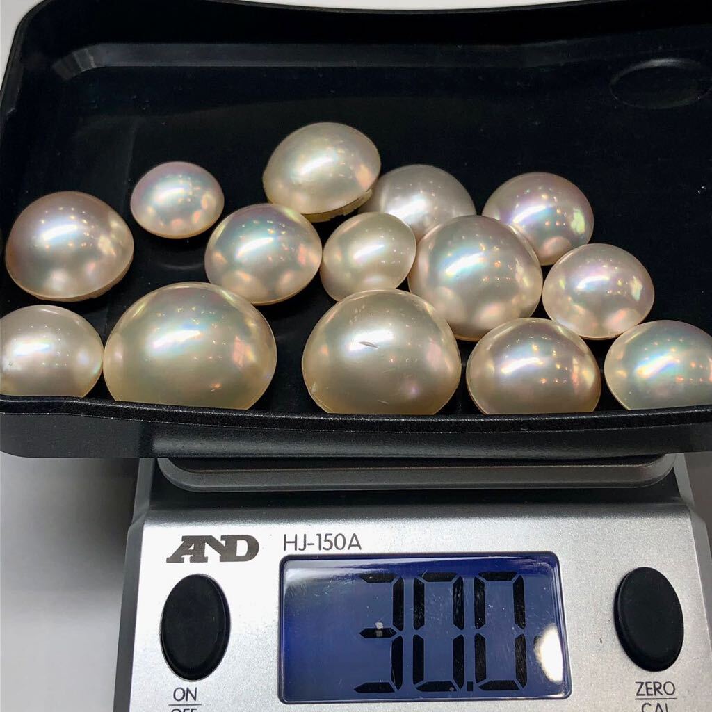 L04-0046 14点まとめ☆マベパールルース 30.0g 15.0ct ( マベパール pearl 半円真珠 裸石 宝石 jewelry )_画像4