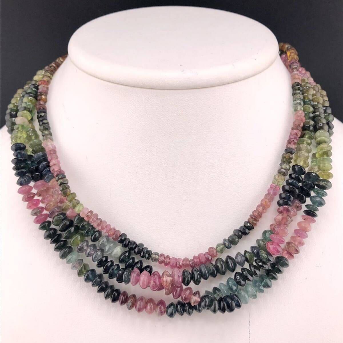 E03-5681 5682★ 【2点SET☆トルマリンネックレス】総重量86g ( tourmaline necklace K18 SILVER jewelry )の画像3