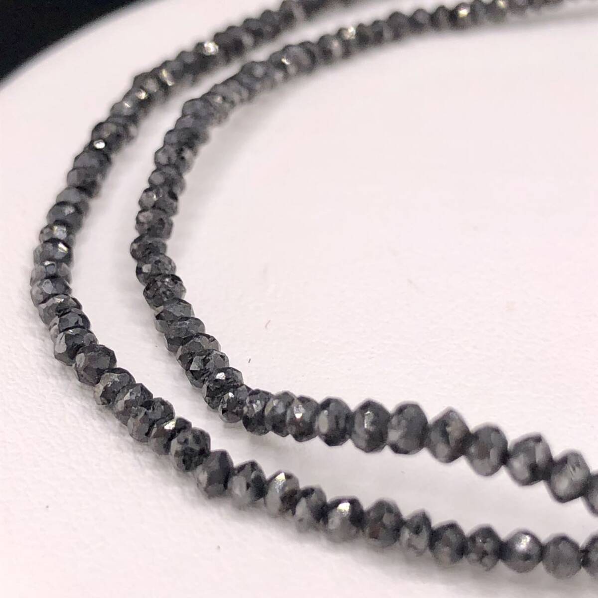 E03-10263 ブラックダイヤモンドネックレス 約39cm 5.1g D.20.50ct K18WG ( black diamond necklace K18WG jewelry )の画像1