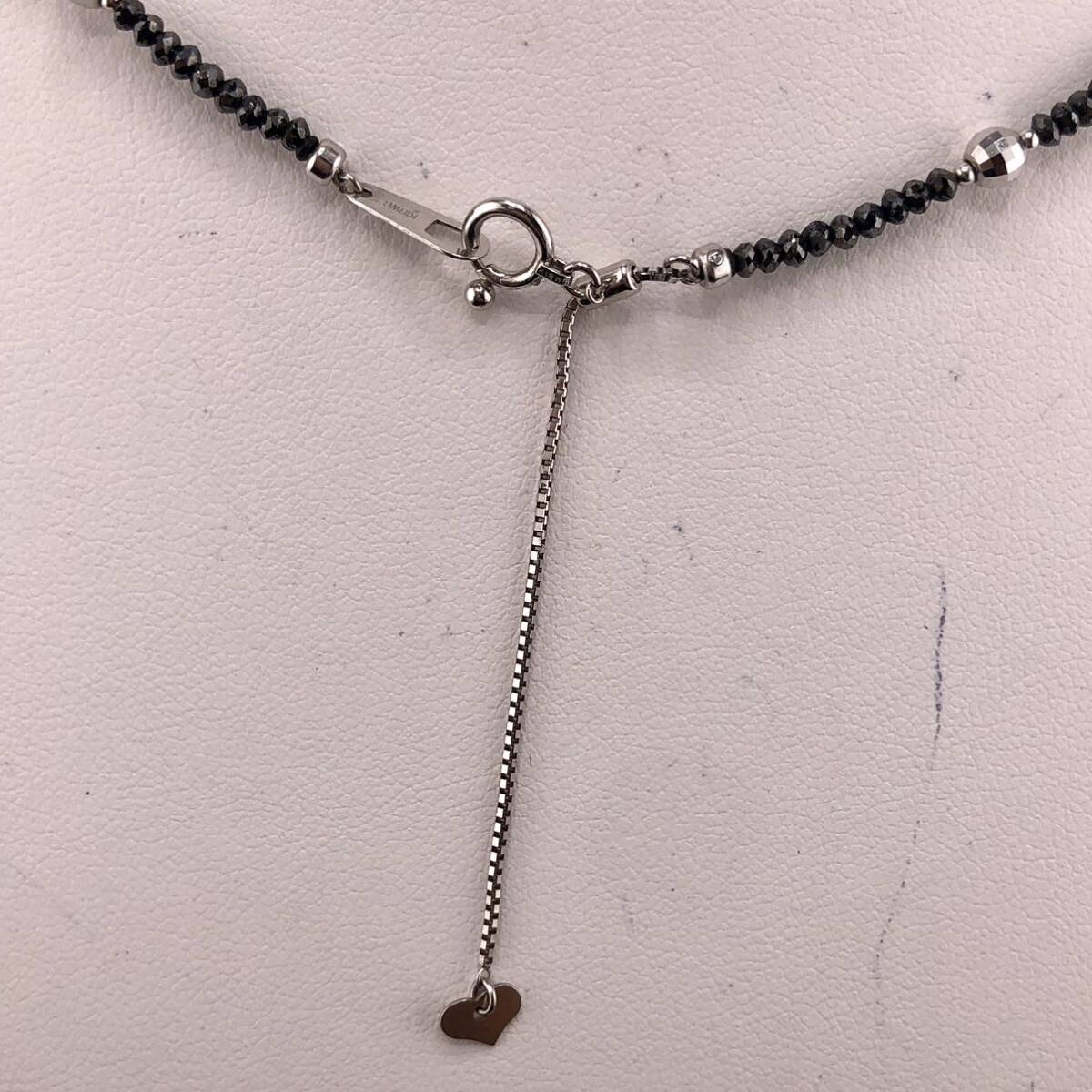 E04-5209 черный бриллиантовое колье 38cm 6.0g ( black diamond necklace K18WG jewelry )