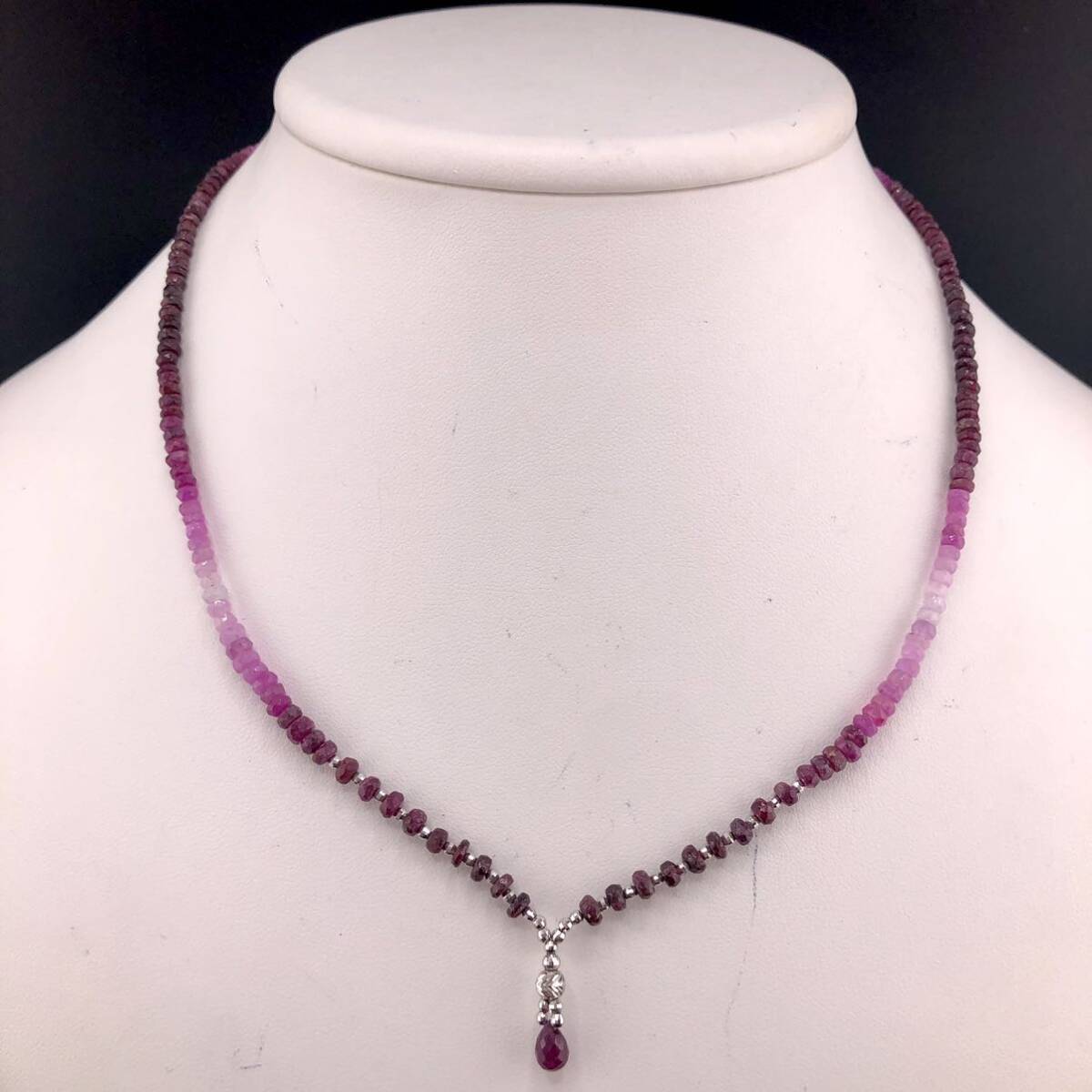 E04-4976 ルビーネックレス 10.3g ( ルビruby necklace K18WG accessory jewelry )の画像3