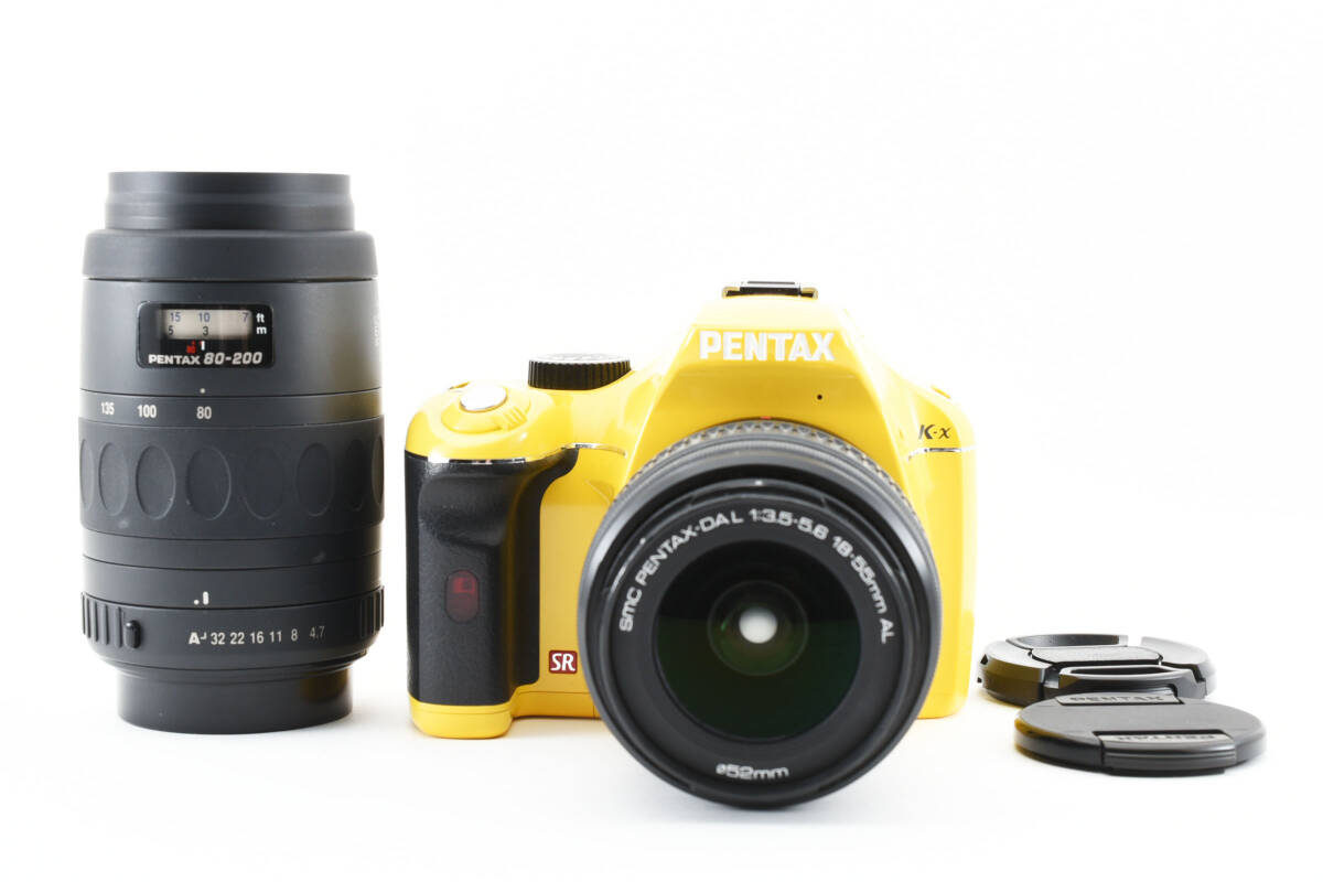 Pentax K-x Digital Camera Yellow Color ダブルレンズセット #2095372 _画像1