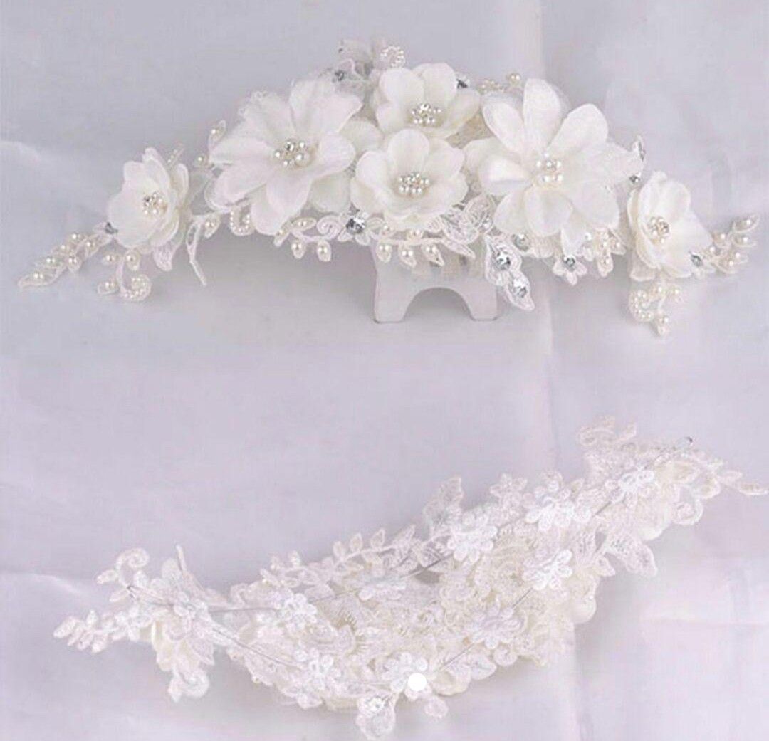 結婚式髪飾り新品大白花ブライダルフラワーヘアコサージュ☆ウエディングヘッドドレス