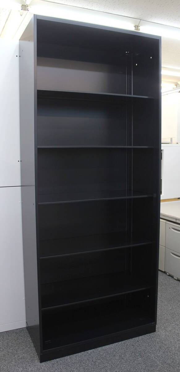 【都内限定/自社配送/平日限定配送】コクヨ エディア オープン書庫 ブラック 本棚 スチール棚 W900 D450 H2160 店頭渡しも可