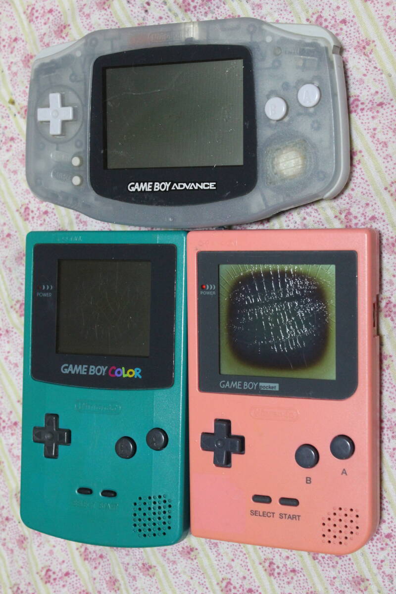 ゲームボーイアドバンス　カラー　ポケット　３台セット　ジャンク品_画像1