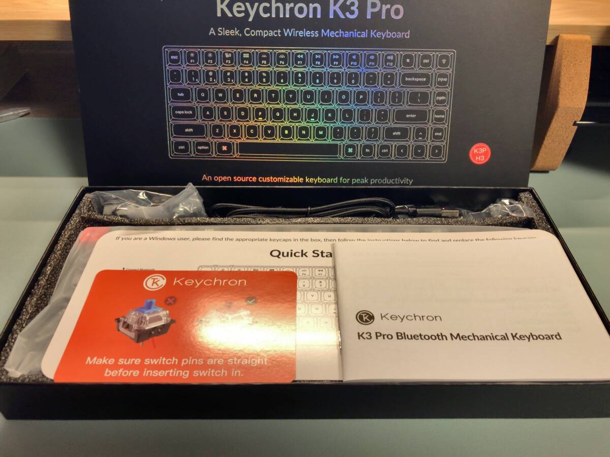 【美品】Keychron K3 Pro 英字配列 ホットスワップ RGBバックライト Bluetooth5.1接続の画像4